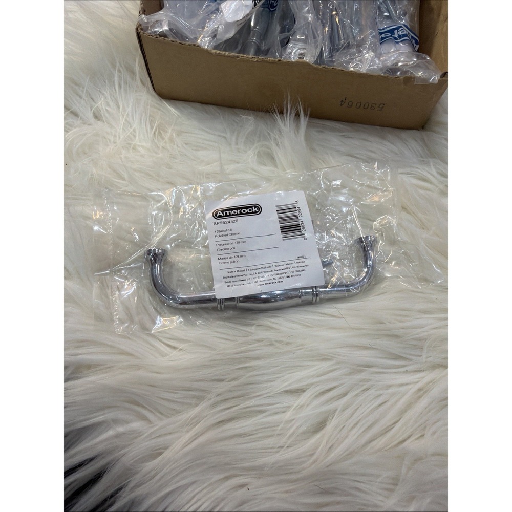 LOT OF 10 AMEROCK BP5524426 PULL Polish Chrome New Cabinet Pulls, Dresser Bag